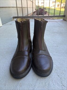 Kids Brown Zip Front Riding Boots